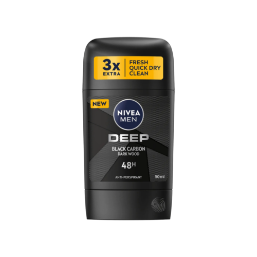 Nivea Men Deep Black Carbon 48H Deodorant Stick 50Ml