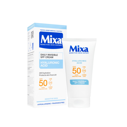 Mixa Daily Invisible Spf 50 Cream Hyluronic Acid For Sensitive Skin