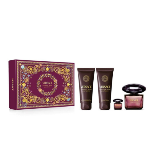 Versace Ladies Crystal Noir 4pcs EDP Gift Set Fragrances